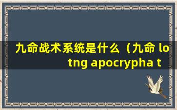 九命战术系统是什么（九命 lotng apocrypha toy）